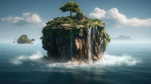 世外桃源海景隐秘海岛场景图