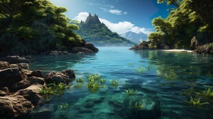 世外桃源海景隐秘海岛场景图