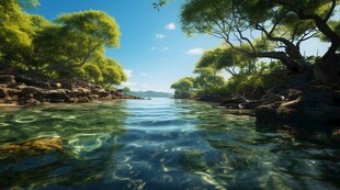 世外桃源海景隐秘海岛场景图