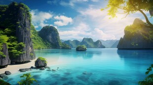 世外桃源海景隐秘海岛场景图