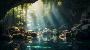 世外桃源海景隐秘海岛场景图