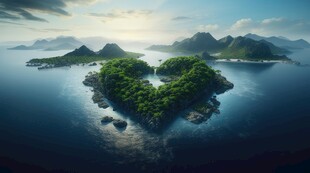 世外桃源海景隐秘海岛场景图