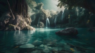 世外桃源海景隐秘海岛场景图