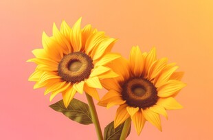 阳光下向日葵秋季丰收场景