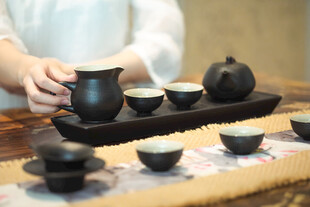 茶文化黑瓷茶具套装泡茶倒茶