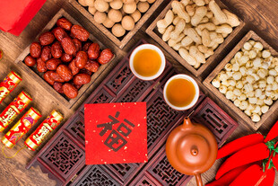 紫砂壶茶茶点春节喝茶