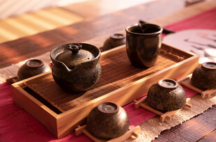 黑瓷黑陶茶具套装