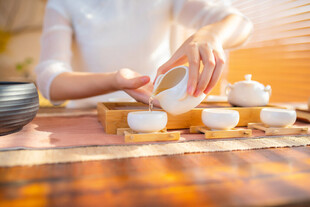 茶文化白瓷茶具泡茶倒茶