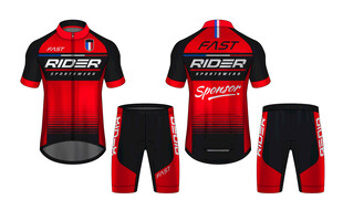 单车衣服骑行服运动服矢量效果图