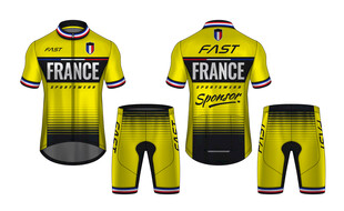 单车衣服骑行服运动服矢量效果图