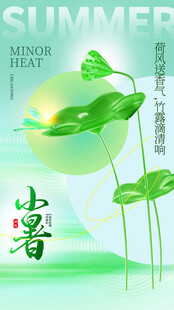 小暑节气宣传海报展板