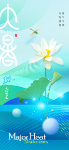 大暑节气宣传海报展板