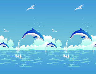 卡通海豚