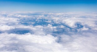 飞机上观望平流层云层彩霞