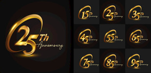 金属质感周年数字