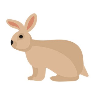 可爱小兔子插画扁平设计纯色背景