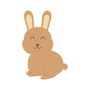 可爱小兔子插画扁平设计纯色背景