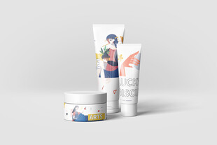 品牌vi护肤品贴图样机