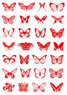 蝴蝶剪影装饰图案