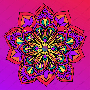 曼陀罗花纹矢量图