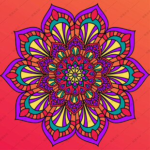 曼陀罗花纹矢量图