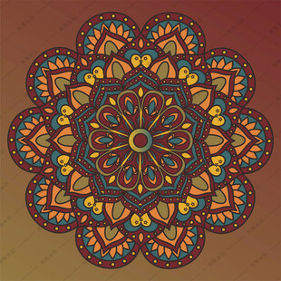 曼陀罗花纹矢量图