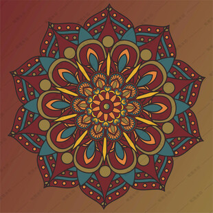 曼陀罗花纹矢量图