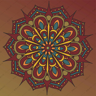 曼陀罗花纹矢量图