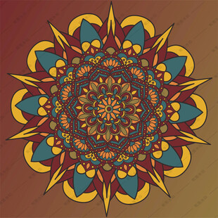 曼陀罗花纹矢量图