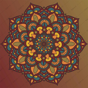 曼陀罗花纹矢量图