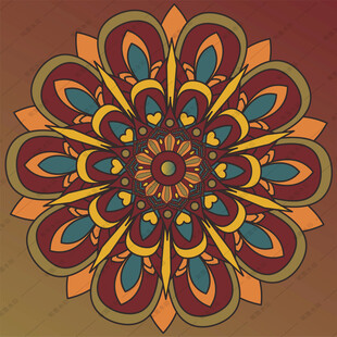 曼陀罗花纹矢量图