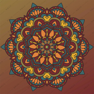 曼陀罗花纹矢量图