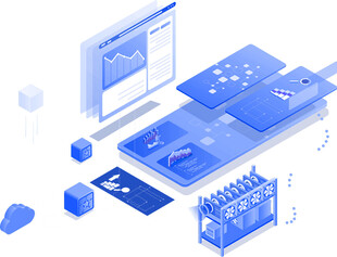 互联网云计算立体图标