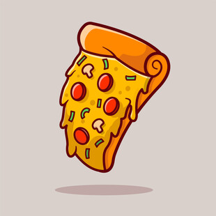 矢量卡通披萨