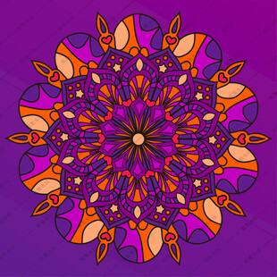 曼陀罗花纹素材