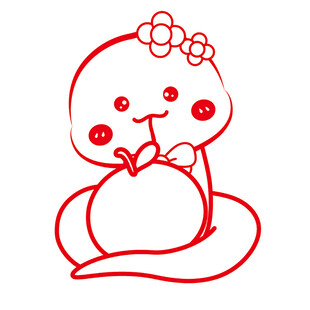 蛇年插画 简笔画线稿 新年图片