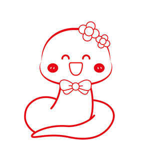 蛇年插画 简笔画线稿 新年图片