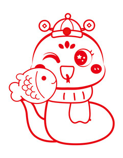 蛇年插画 简笔画线稿 新年图片