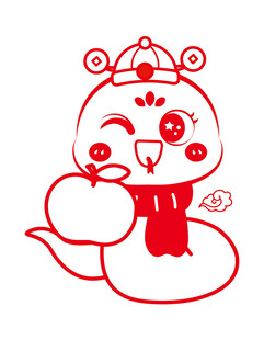 蛇年插画 简笔画线稿 新年图片