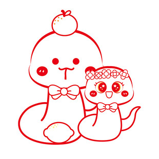 蛇年插画 简笔画线稿 新年图片