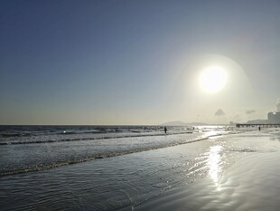 大海 沙滩 海浪 夕阳