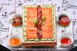 北极贝刺身摆盘