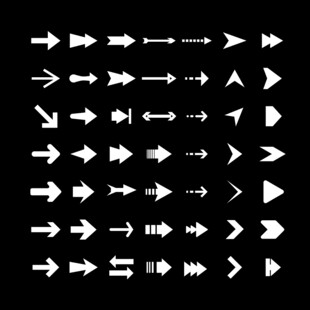 黑白经典 箭头符号图标素材