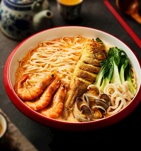 煎鱼海鲜手工面