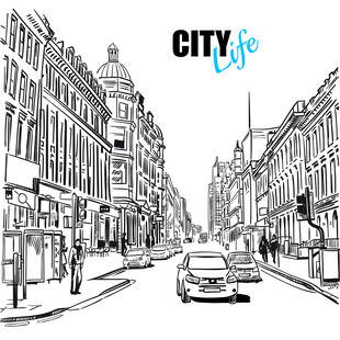 城市街景插画