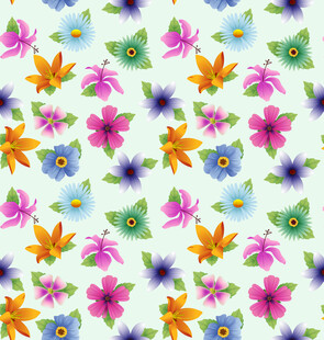 矢量精美花卉四方连续