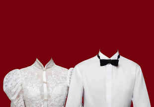 白色礼服结婚证件照