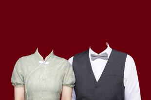 传统结婚证件照