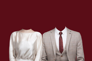 礼服西装结婚证件照