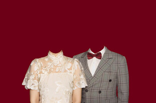 现代结婚证件照